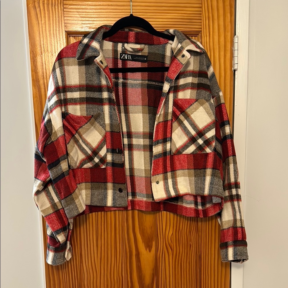 Zara Women's Red Plaid Jacket